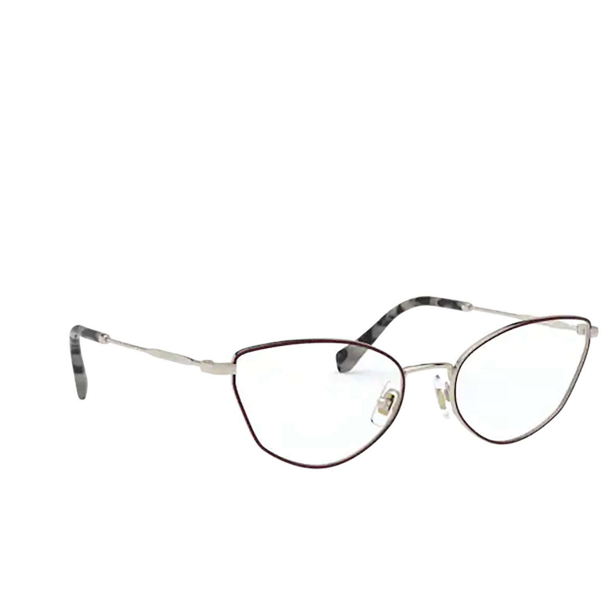 Occhiali da vista Miu Miu MU 51SV 09B1O1 Pale Gold / Bordeaux - tre quarti