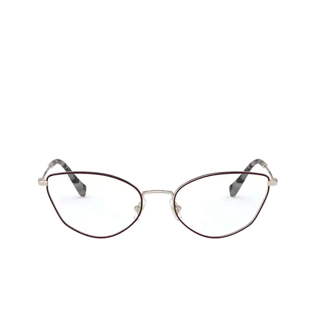 Occhiali da vista Miu Miu MU 51SV 09B1O1 Pale Gold / Bordeaux - frontale