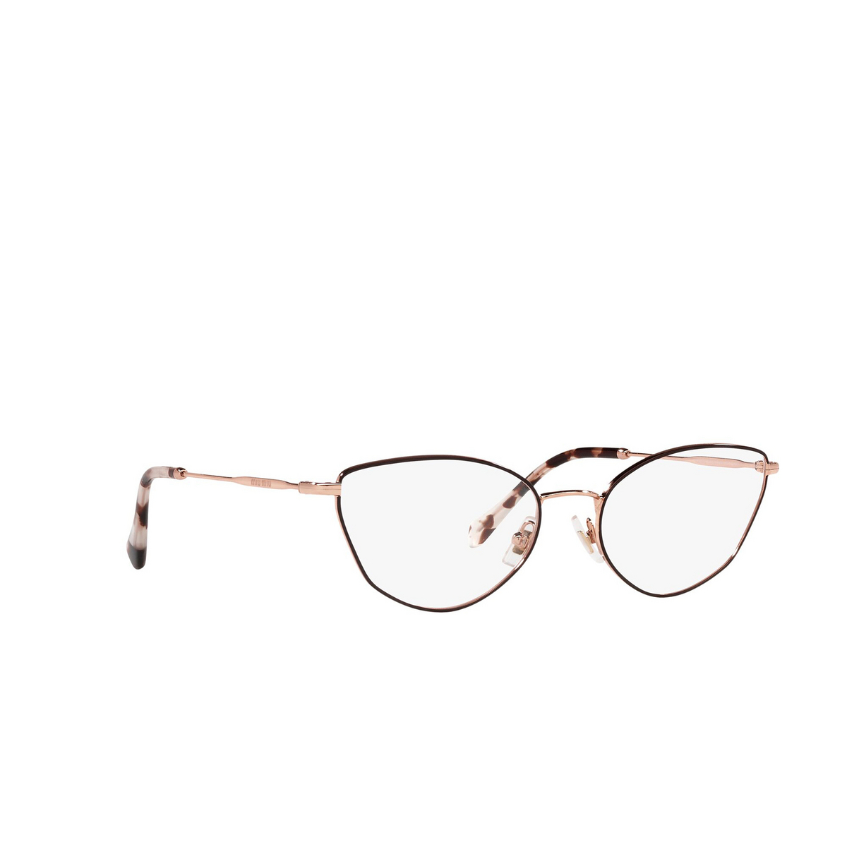 Miu Miu® Cat-eye Eyeglasses: MU 51SV color Brown 3311O1 - three-quarters view.