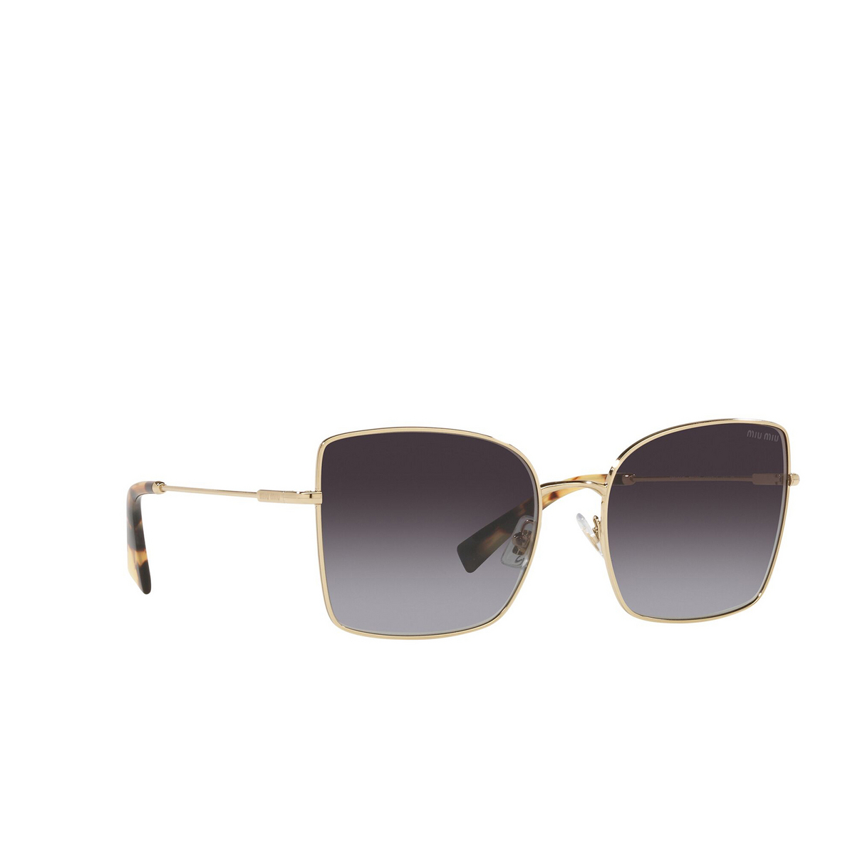 Miu Miu® Butterfly Sunglasses: MU 51WS color Pale Gold ZVN5D1 - three-quarters view.