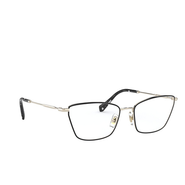 Miu Miu MU 52SV Eyeglasses aav1o1 pale gold / black - three-quarters view