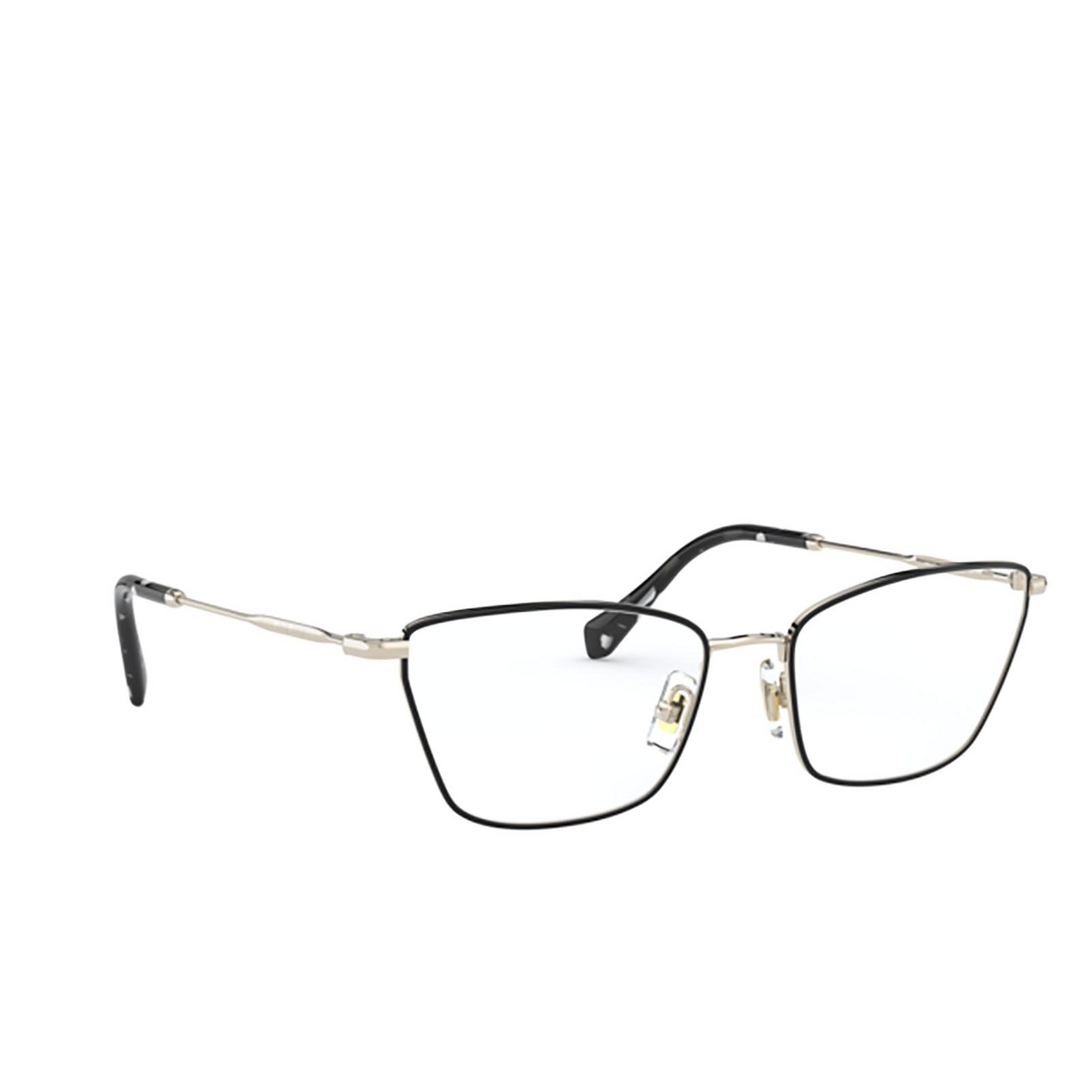 Miu Miu MU 52SV Eyeglasses AAV1O1 PALE GOLD / BLACK - three-quarters view