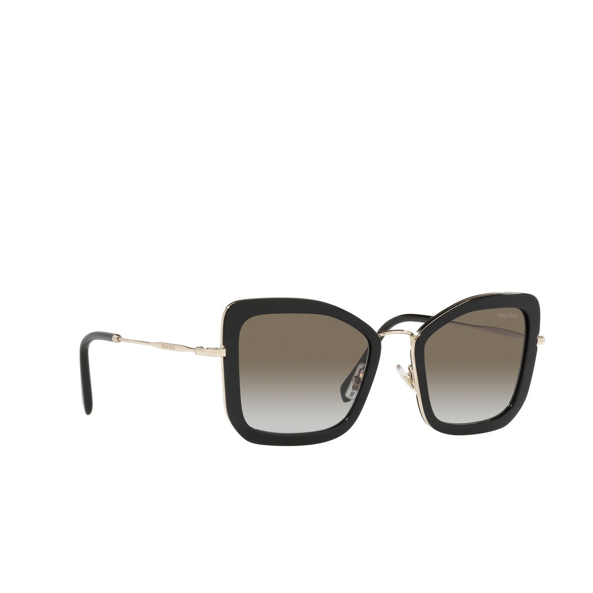 Miu Miu MU 55VS Sunglasses 1AB0A7 Black - three-quarters view