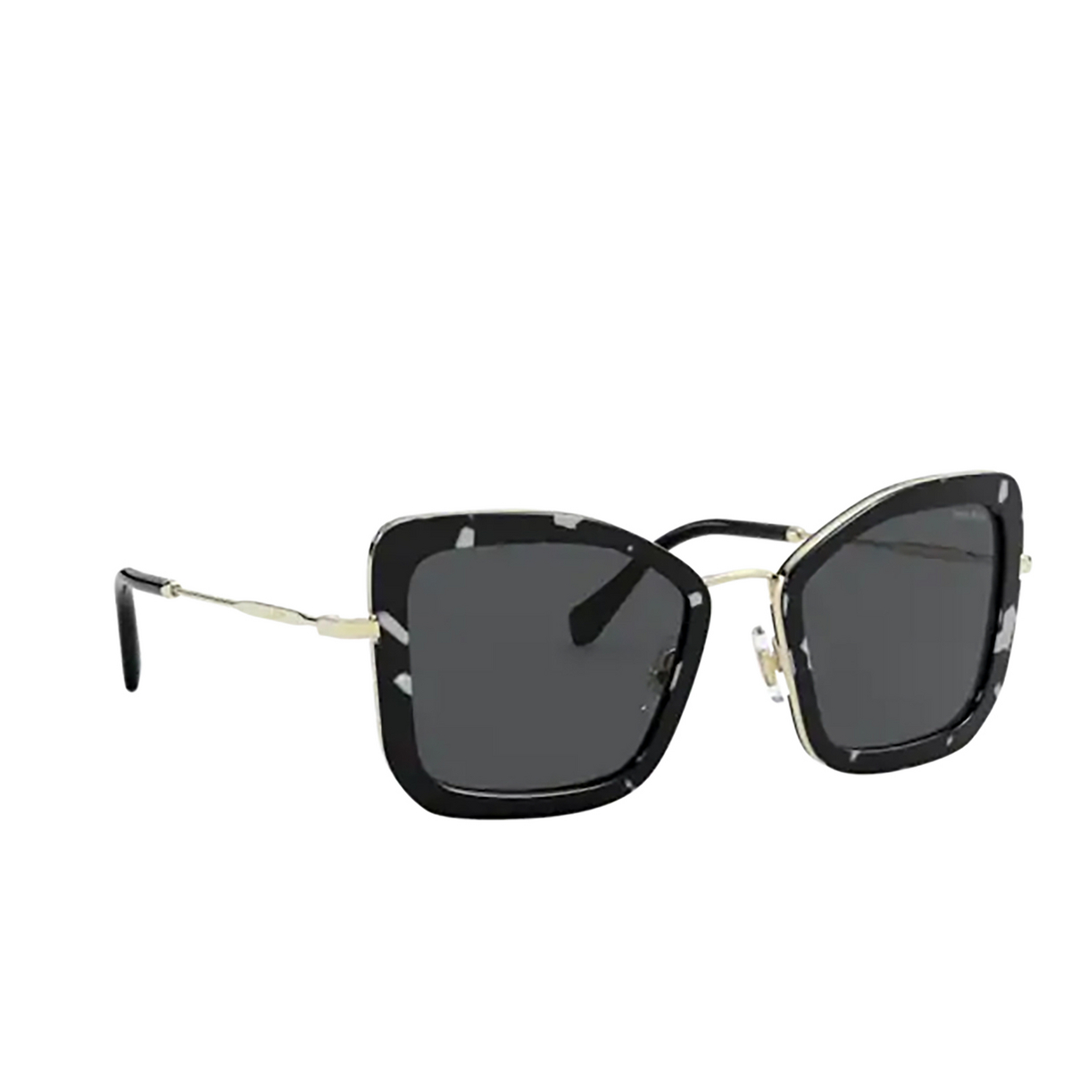 Miu Miu® Irregular Sunglasses: MU 55VS color PC75S0 Havana Black White - three-quarters view