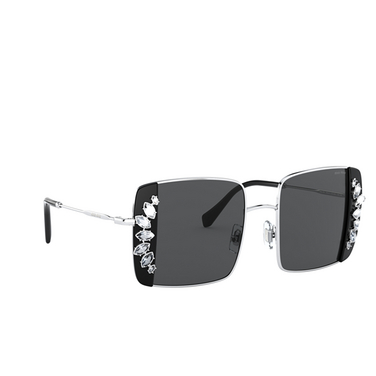 Miu Miu MU 56VS Sunglasses 01E5S0 silver / black - three-quarters view