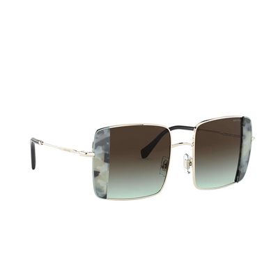 Miu Miu MU 56VS Sunglasses 08D07B pale gold / havana light blue - three-quarters view