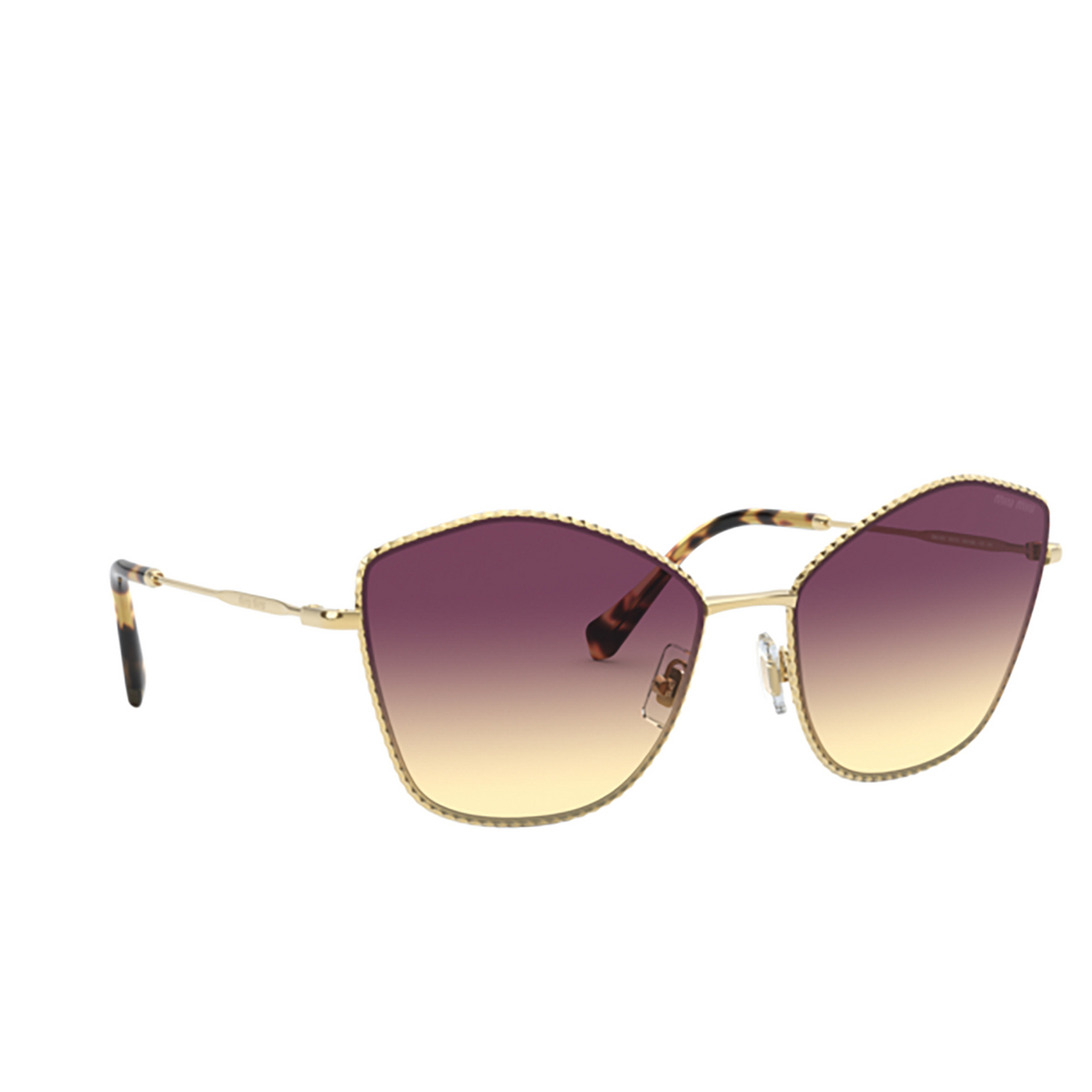 Miu Miu MU 60VS Sunglasses 5AK09B Gold - three-quarters view