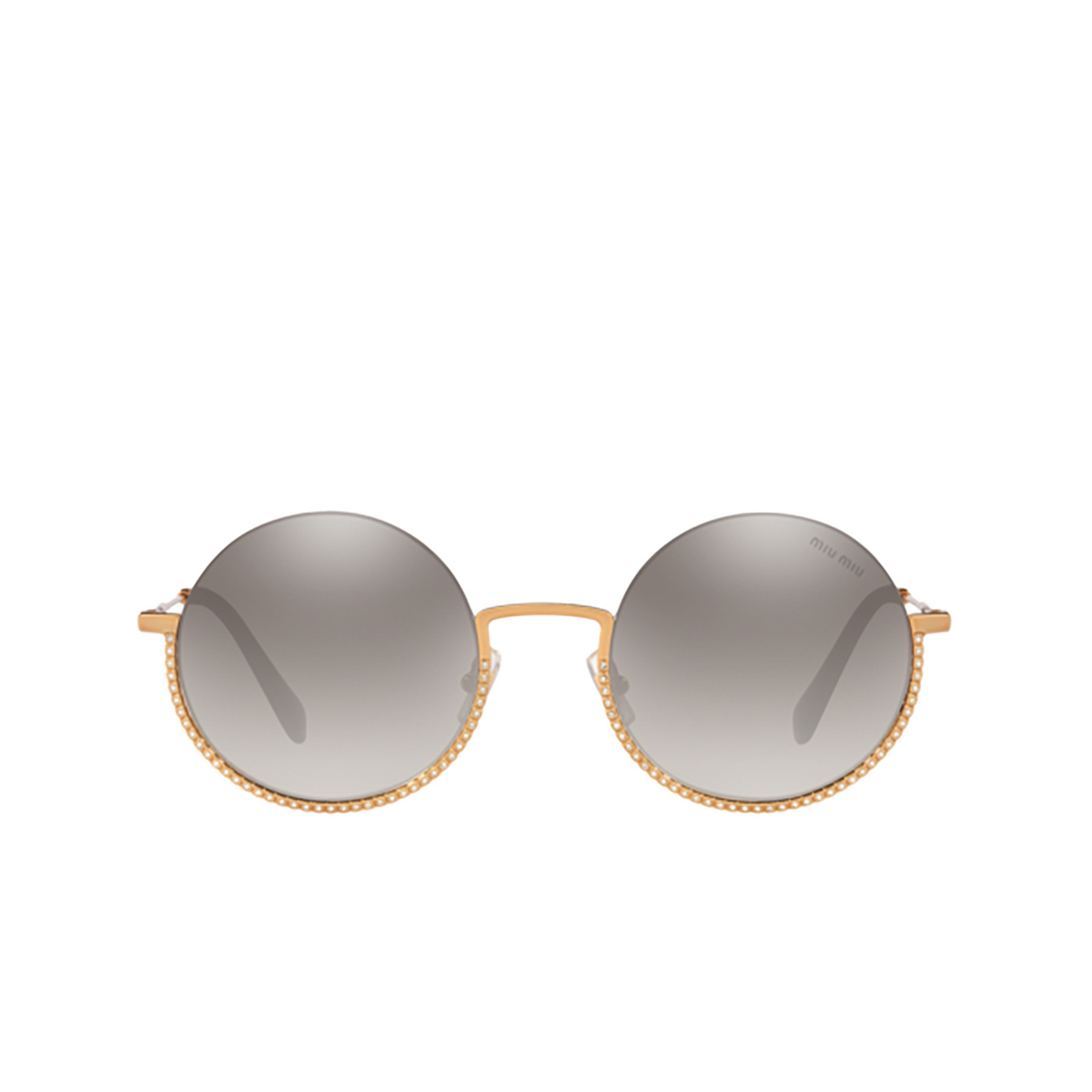 Miu Miu® Round Sunglasses: MU 69US color 7OE5O0 Antique Gold - front view