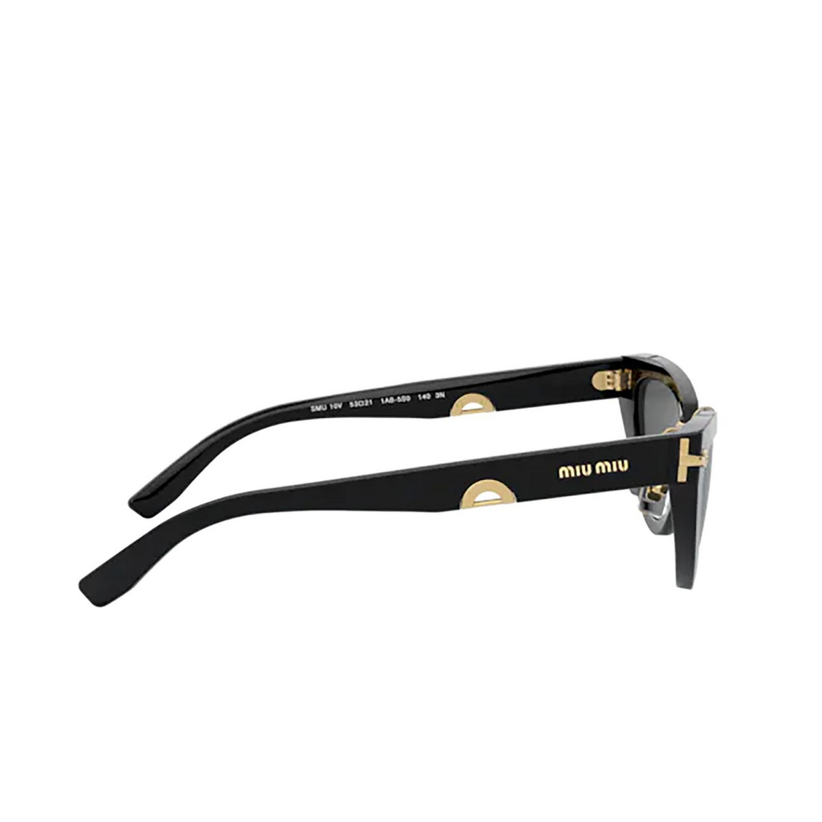 Miu Miu® Cat-eye Sunglasses: Special Project MU 10VS color Black 1AB5S0 - three-quarters view.