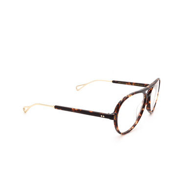 Moscot KORVA-TT Eyeglasses DARK HAVANA / GOLD - three-quarters view