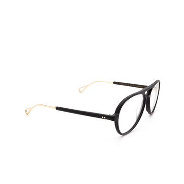 Moscot KORVA-TT Eyeglasses MATTE BLACK / GOLD - three-quarters view