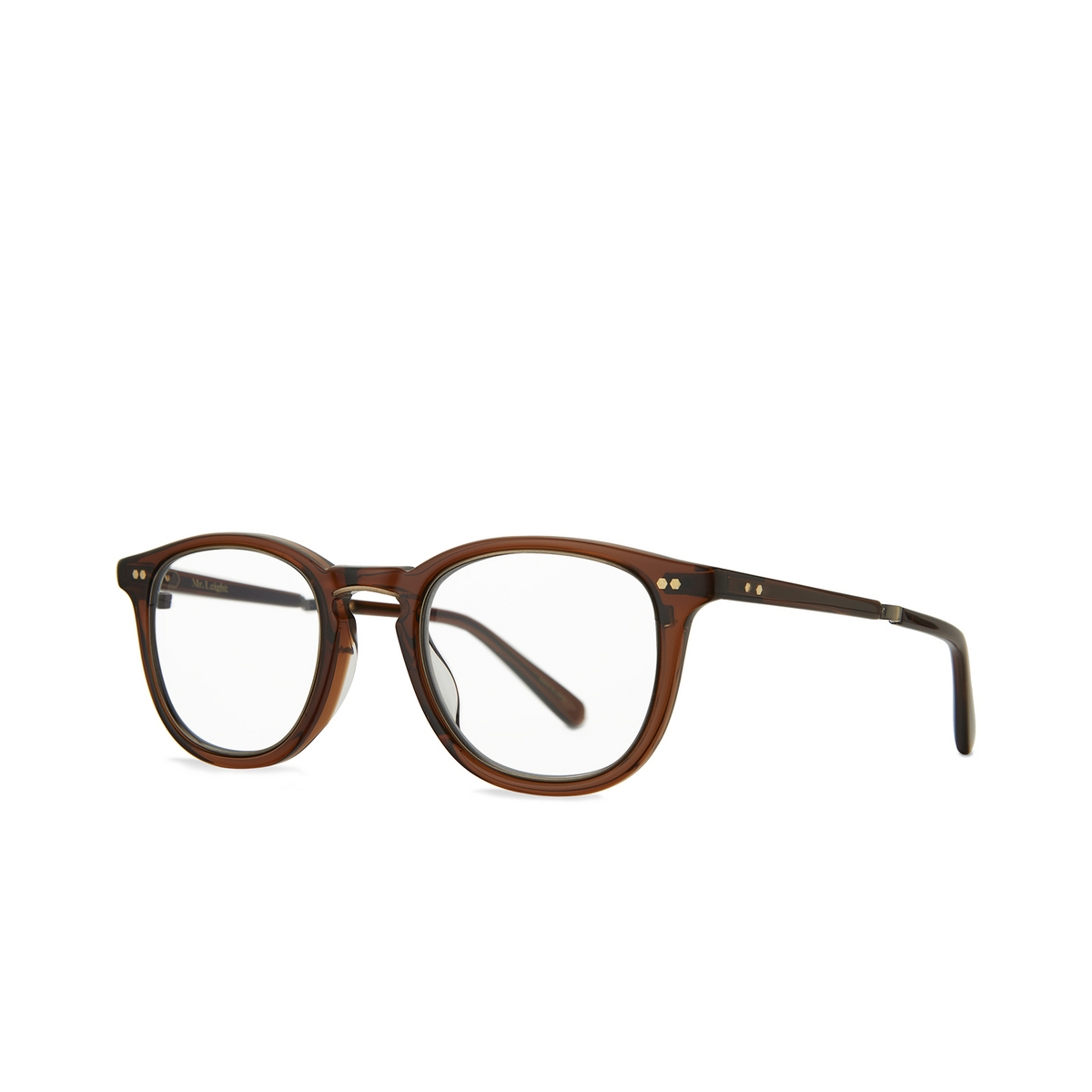 Mr. Leight® Square Eyeglasses: Coopers C color Carmelita - Antique Gold Crmlta-atg - three-quarters view.