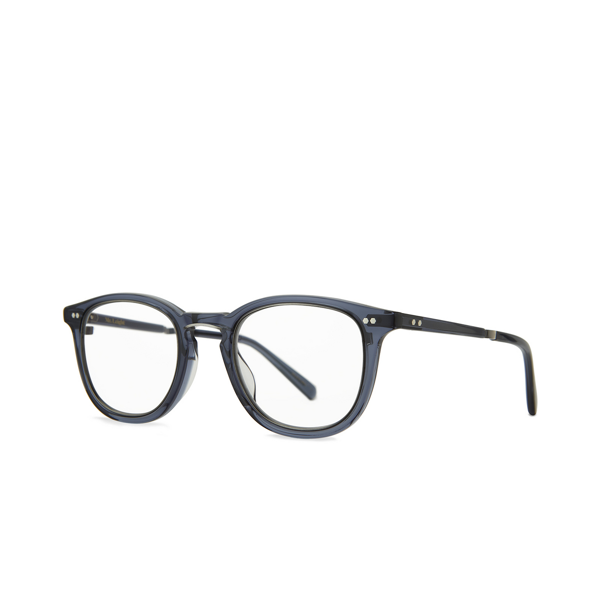 Mr. Leight COOPERS C Eyeglasses MID-ANTPLT Midnight - Antique Platinum - three-quarters view