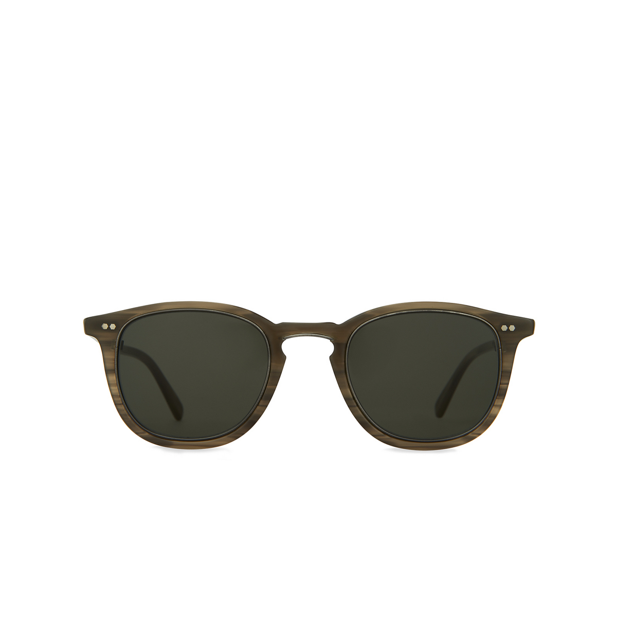 Mr. Leight® Square Sunglasses: Coopers S color Greywood - Pewter / G15 GW-PW/G15 - front view.