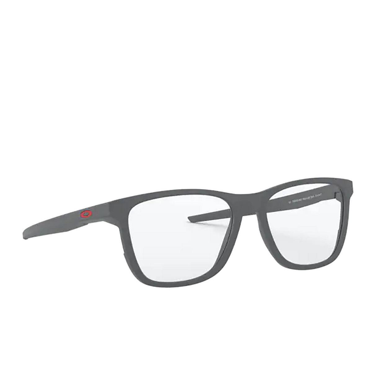 Oakley® Rectangle Eyeglasses: Centerboard OX8163 color Satin Light Steel 816304 - three-quarters view.