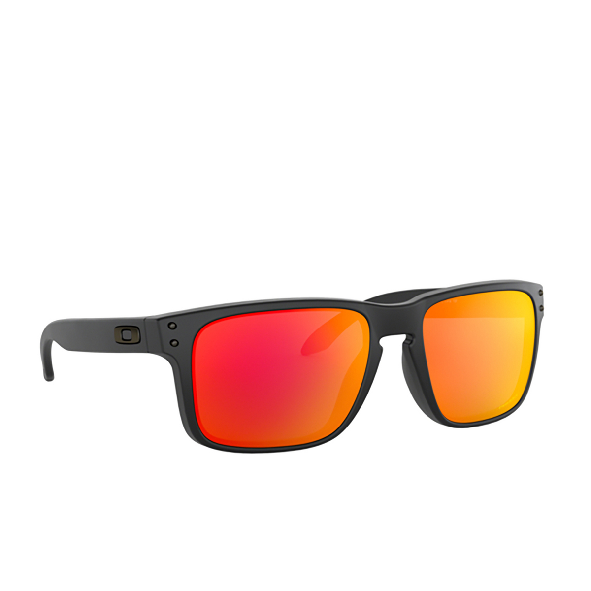 Oakley HOLBROOK Sunglasses 9102E2 MATTE BLACK - three-quarters view