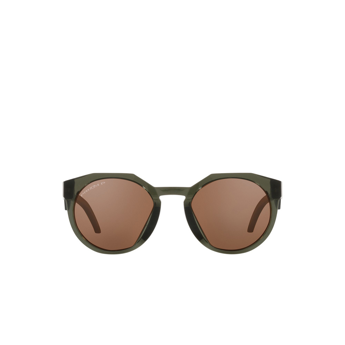 Oakley® Round Sunglasses: Hstn OO9464 color Olive Ink 946404 - front view.