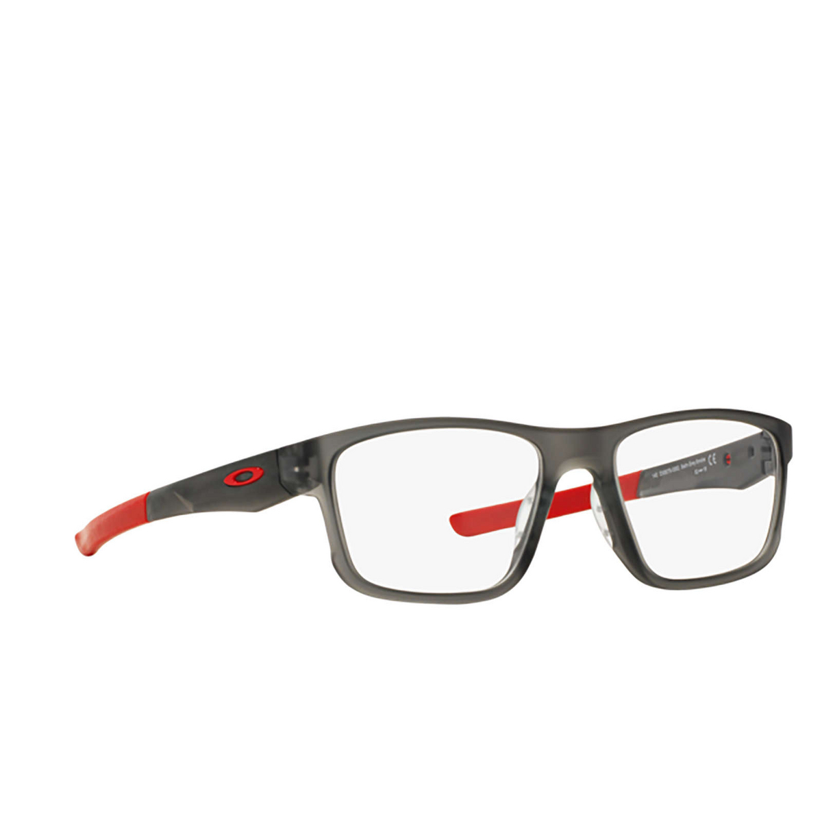 Oakley HYPERLINK Eyeglasses 807805 Satin Grey Smoke - three-quarters view