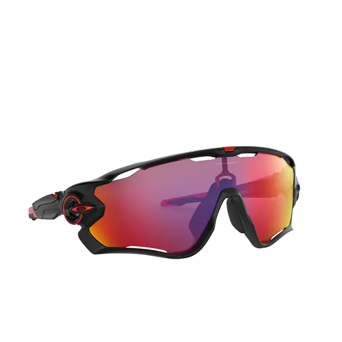 Oakley® Sport Sunglasses: Jawbreaker OO9290 color Matte Black 929020 - three-quarters view.