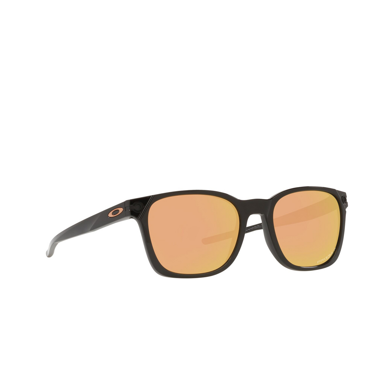 Oakley® Square Sunglasses: Ojector OO9018 color Polished Black 901806 - three-quarters view.