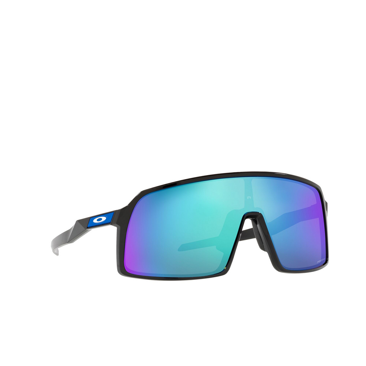Oakley® Sport Sunglasses: Sutro OO9406 color Polished Black 940690 - three-quarters view.
