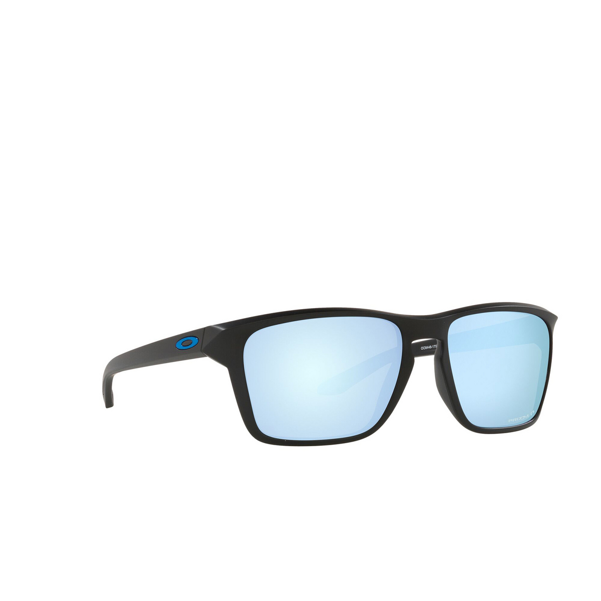 Oakley® Square Sunglasses: Sylas OO9448 color Matte Black 944817 - three-quarters view.