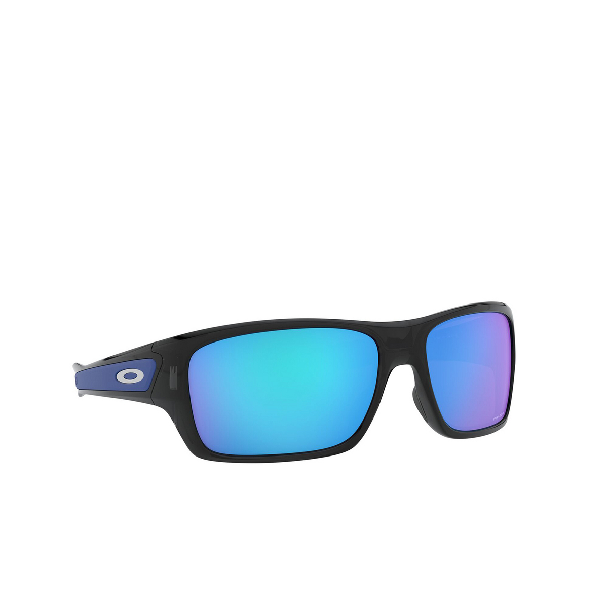 Oakley® Rectangle Sunglasses: Turbine OO9263 color Black Ink 926356 - three-quarters view.