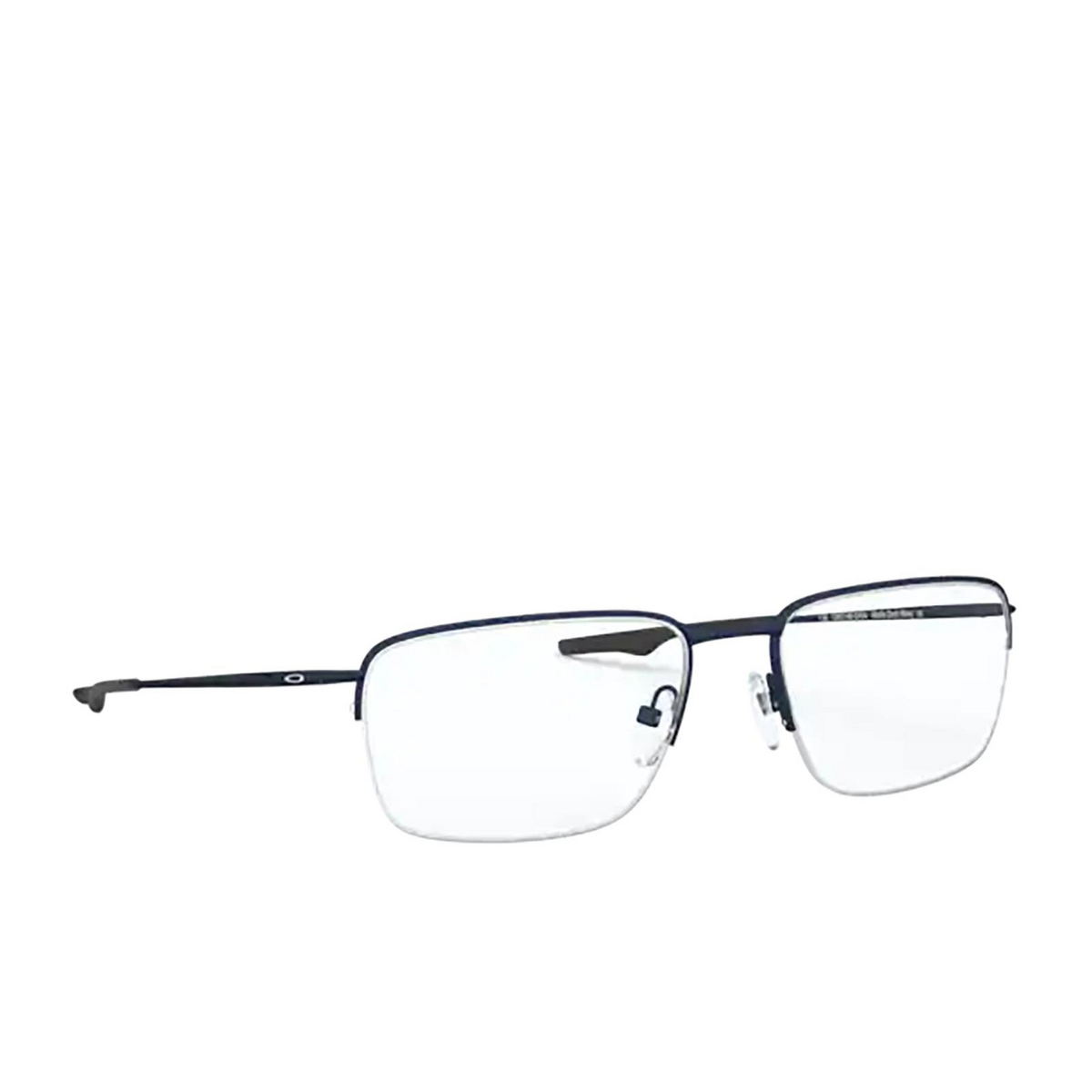 Oakley® Rectangle Eyeglasses: Wingback Sq OX5148 color Matte Dark Navy 514804 - three-quarters view.