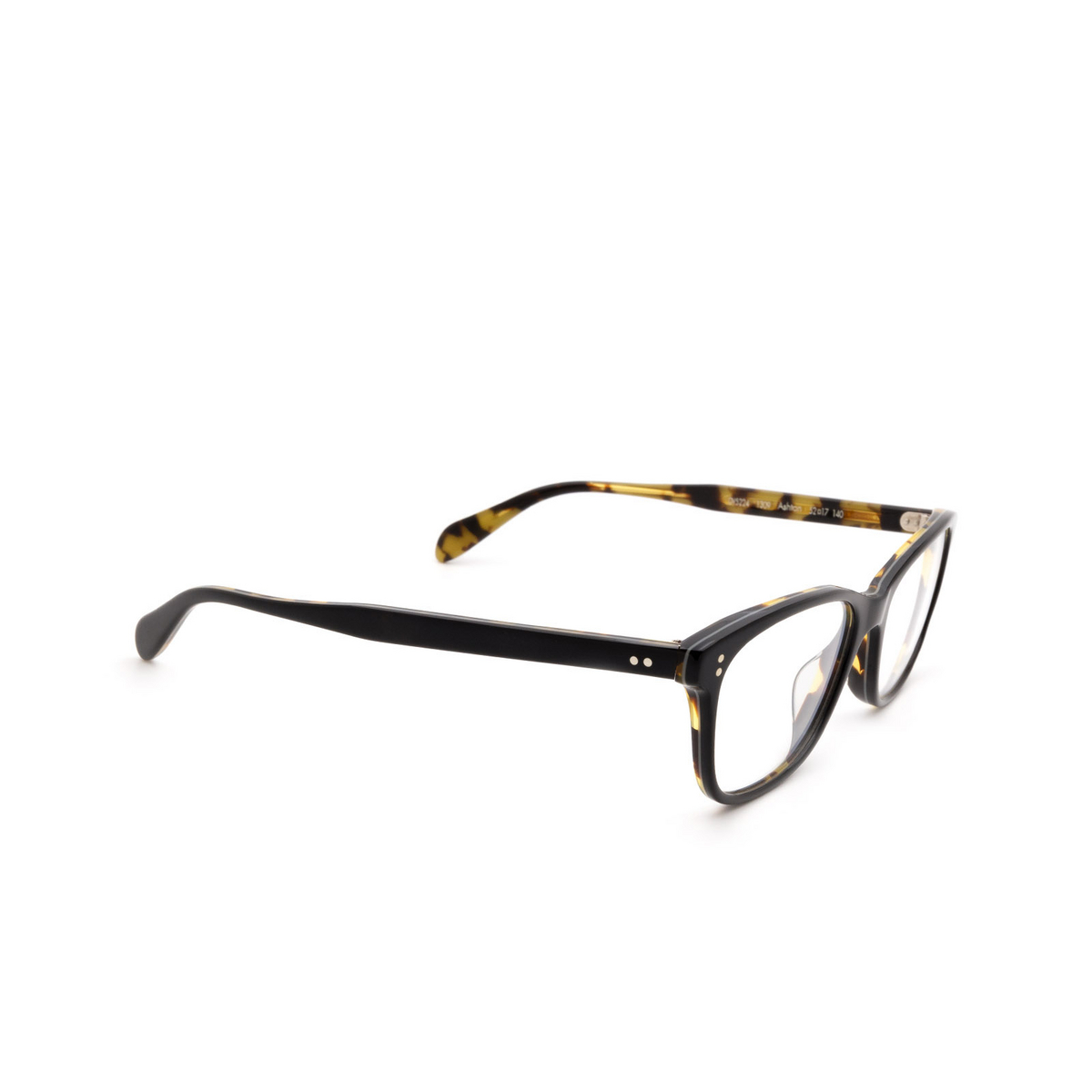 Oliver Peoples® Square Eyeglasses: Ashton OV5224 color Black / Dark Tortoise Black 1309 - 2/3.
