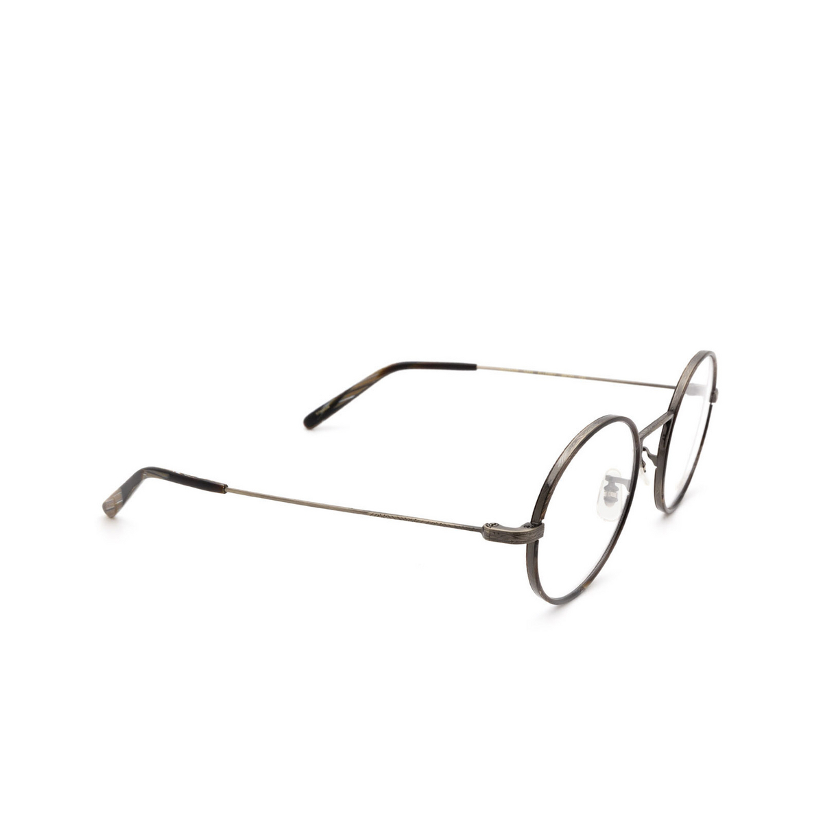 Oliver Peoples® Round Eyeglasses: Ellerby OV1250T color Black Horn / New Antique Pewter 5289 - 2/3.