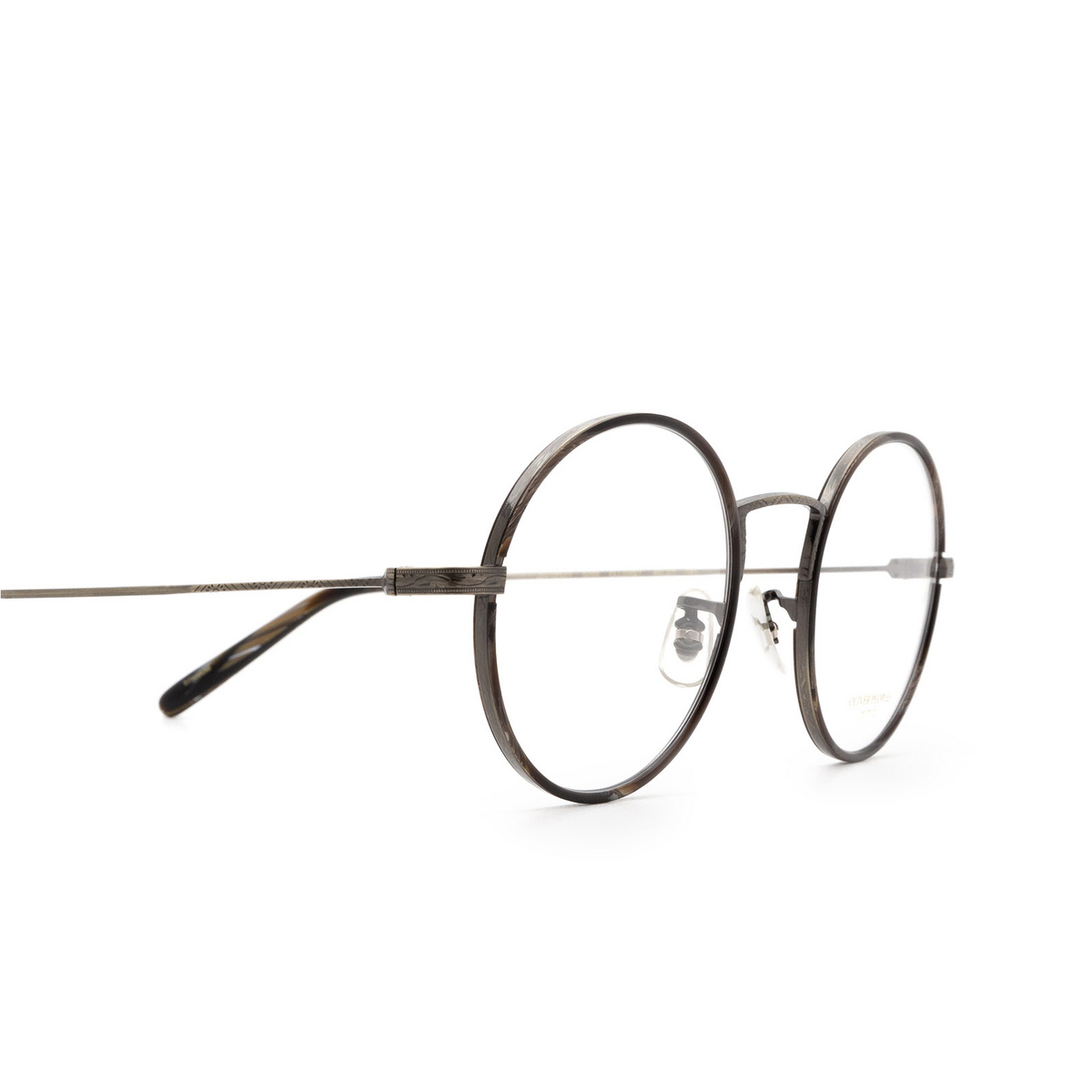 Oliver Peoples® Round Eyeglasses: Ellerby OV1250T color Black Horn / New Antique Pewter 5289 - 3/3.