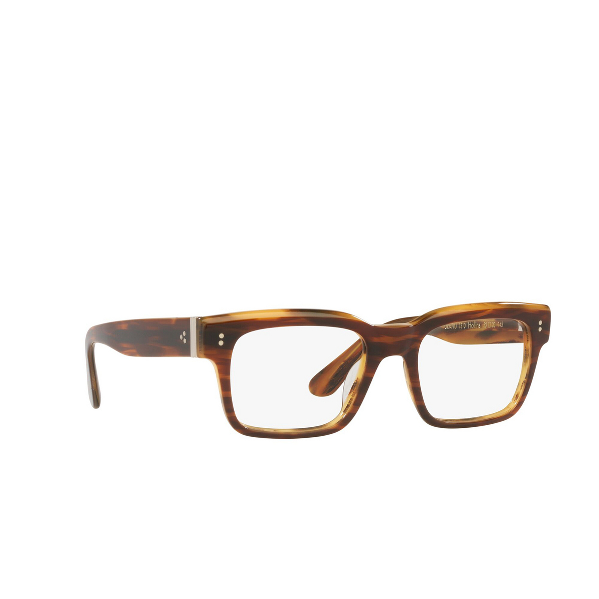 Oliver Peoples® Rectangle Eyeglasses: Hollins OV5470U color Amaretto / Striped Honey 1310 - three-quarters view.