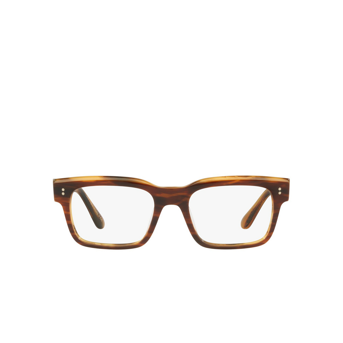 Oliver Peoples® Rectangle Eyeglasses: Hollins OV5470U color Amaretto / Striped Honey 1310 - 1/3.