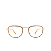 Oliver Peoples® Square Eyeglasses: Landis OV1249T color Amber / Silver 5036 - product thumbnail 1/3.