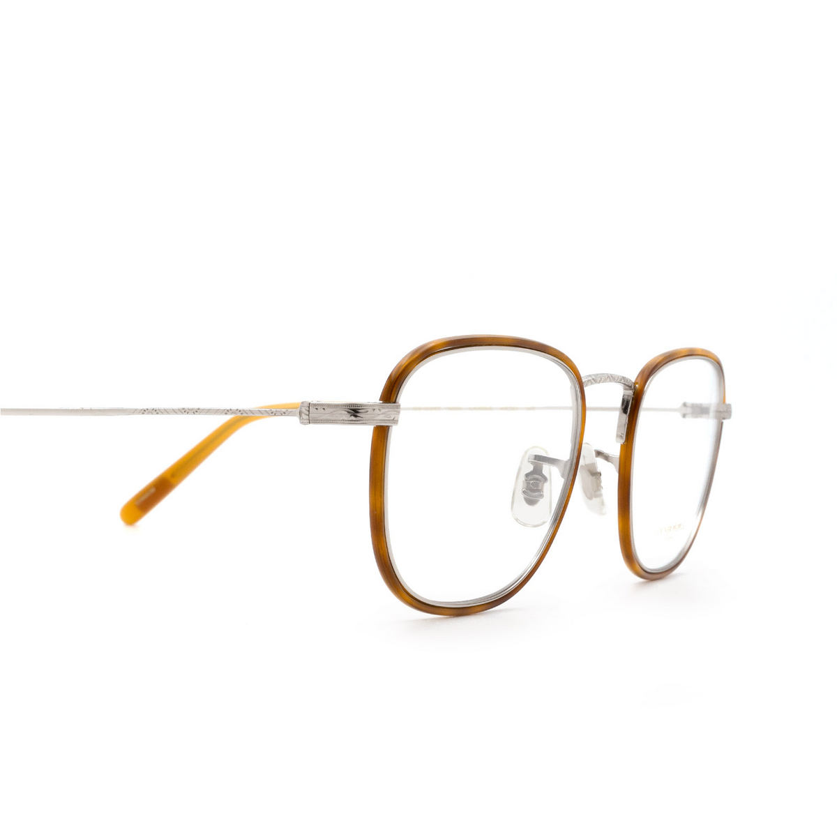 Oliver Peoples® Square Eyeglasses: Landis OV1249T color Amber / Silver 5036 - 3/3.