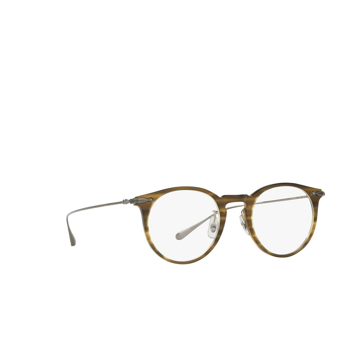 Oliver Peoples® Round Eyeglasses: Marret OV5343D color Olive Gradient 1004 - three-quarters view.