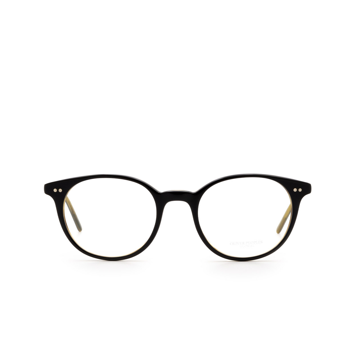Oliver Peoples MIKETT Eyeglasses 1441 Black / Olive Tortoise - front view