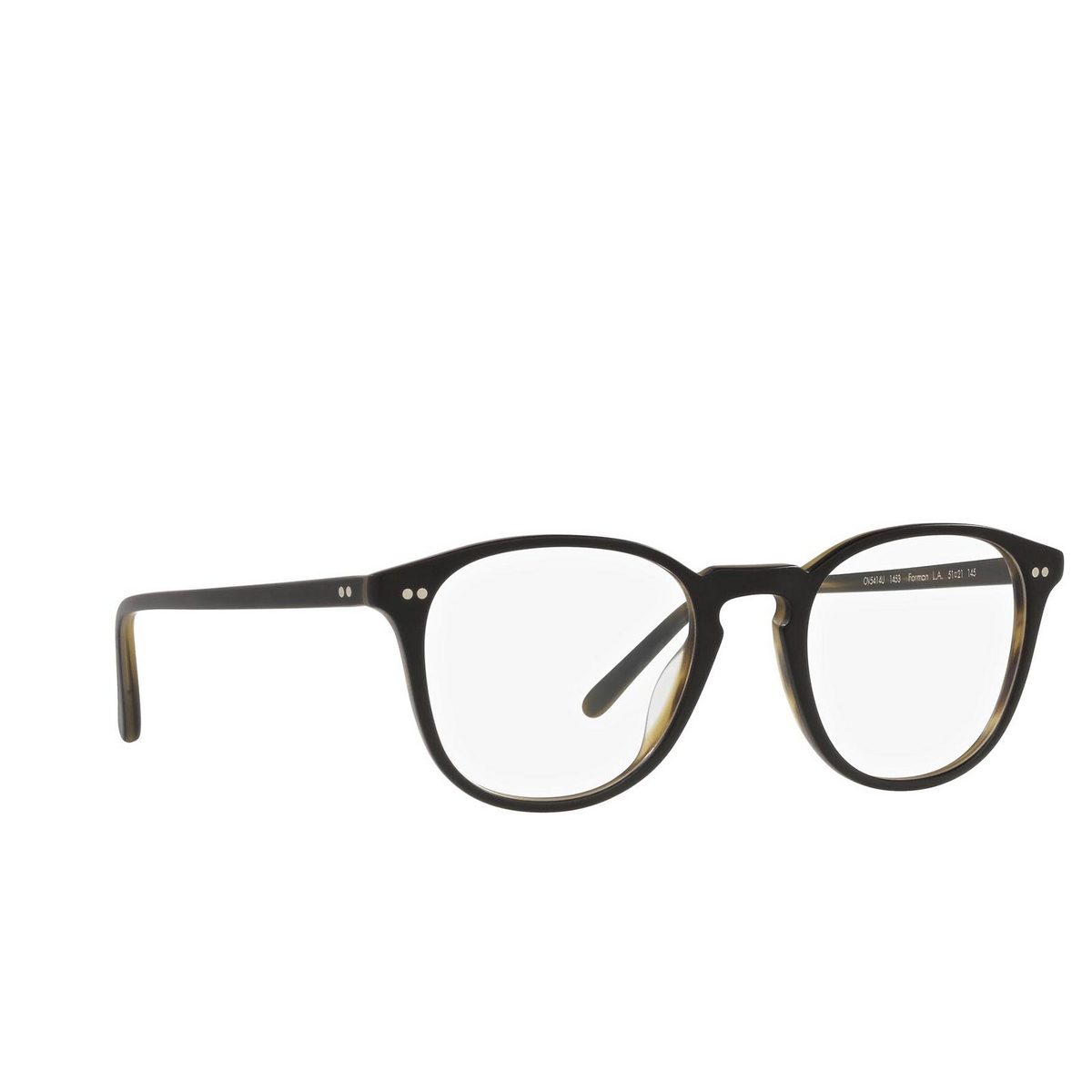 Oliver Peoples FORMAN-R Eyeglasses 1453 Semi Matte Black / Olive Tortoise - three-quarters view