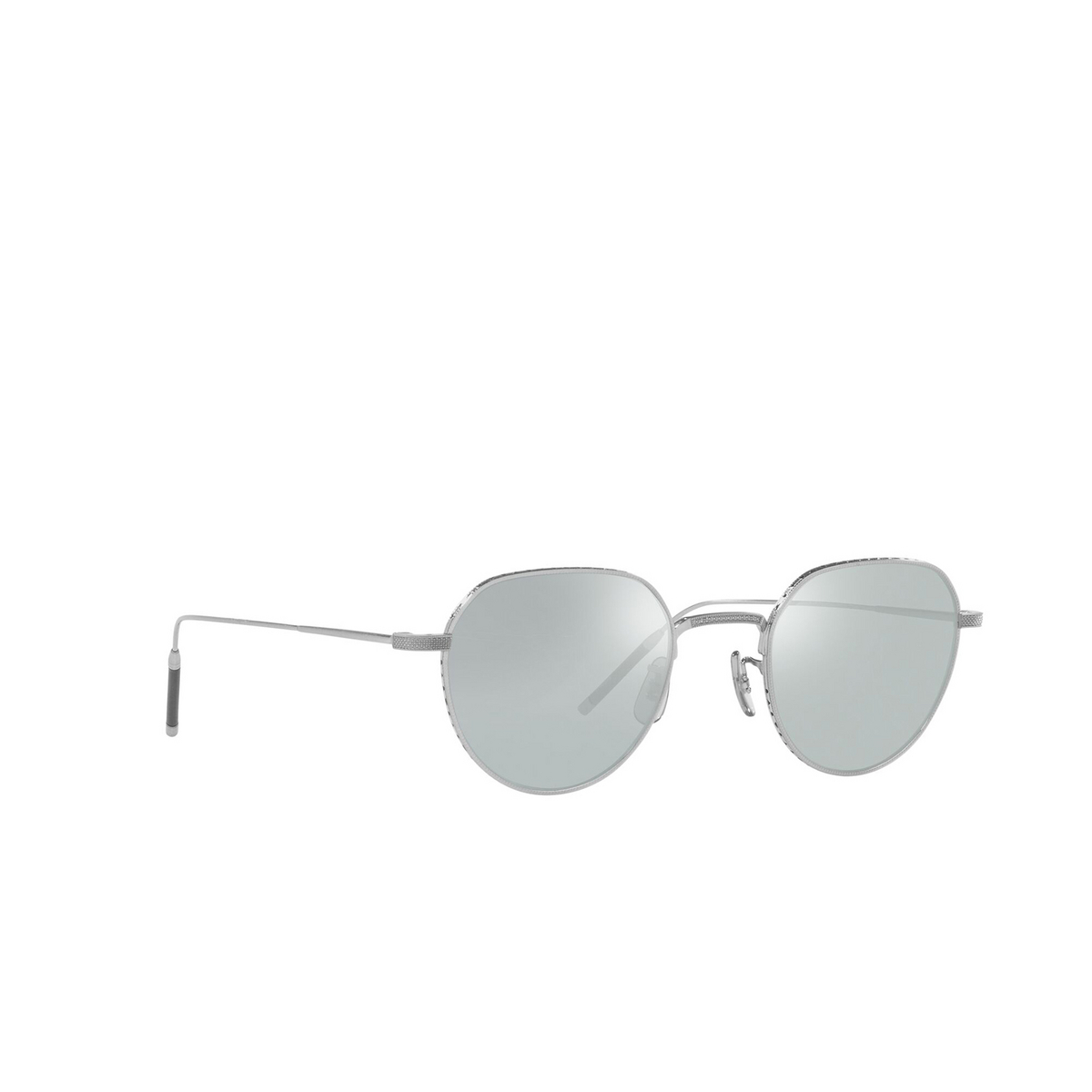 Oliver Peoples® Irregular Eyeglasses: Tk-4 OV1298T color Brushed Silver 5254 - three-quarters view.