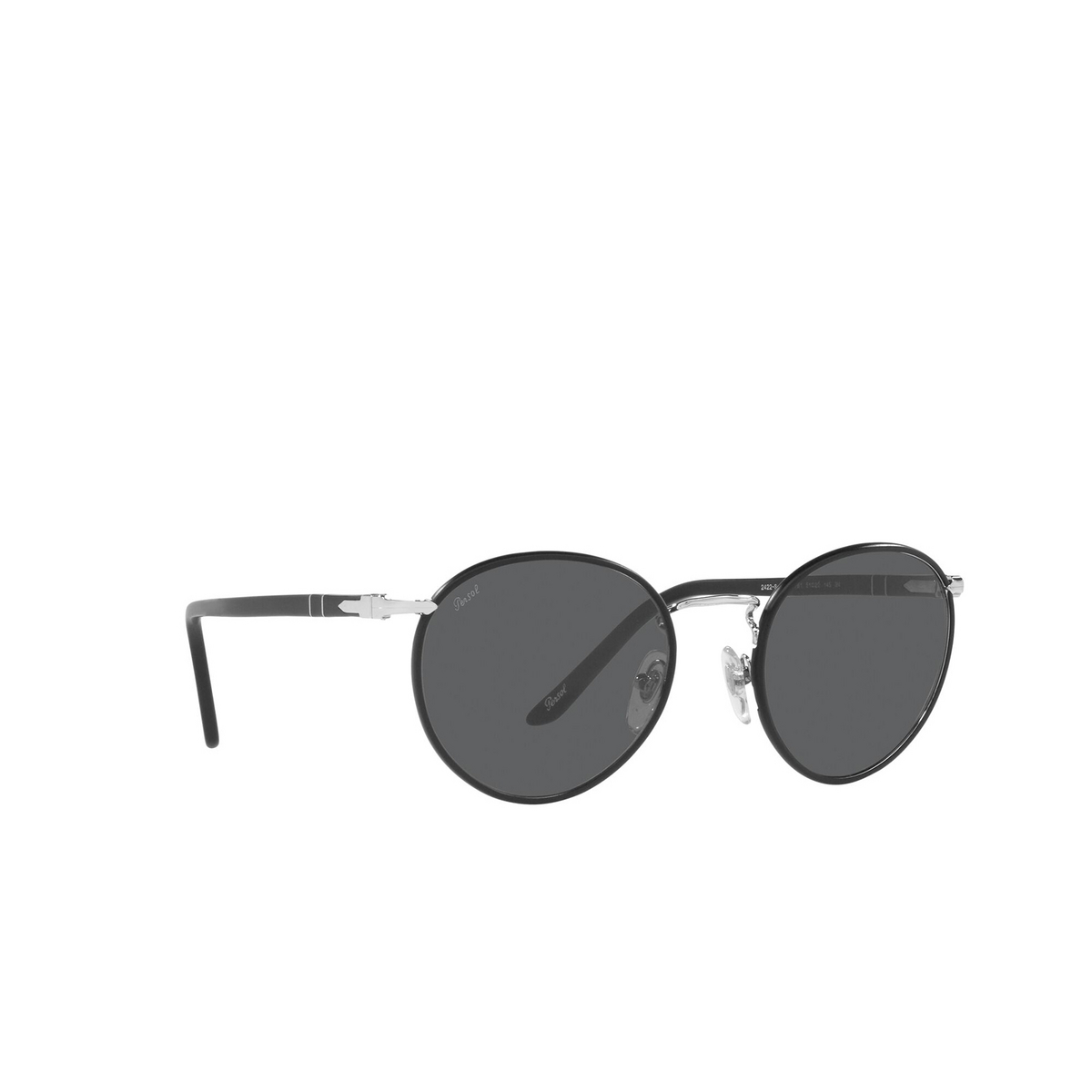 Persol PO2422SJ Sunglasses 1119B1 Silver Matte Black - three-quarters view