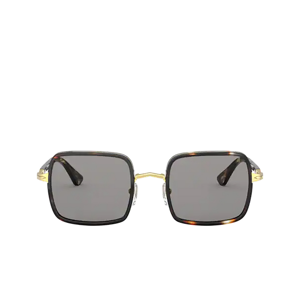 Persol PO2475S Sunglasses 1100R5 Gold & Striped Browne & Smoke - front view