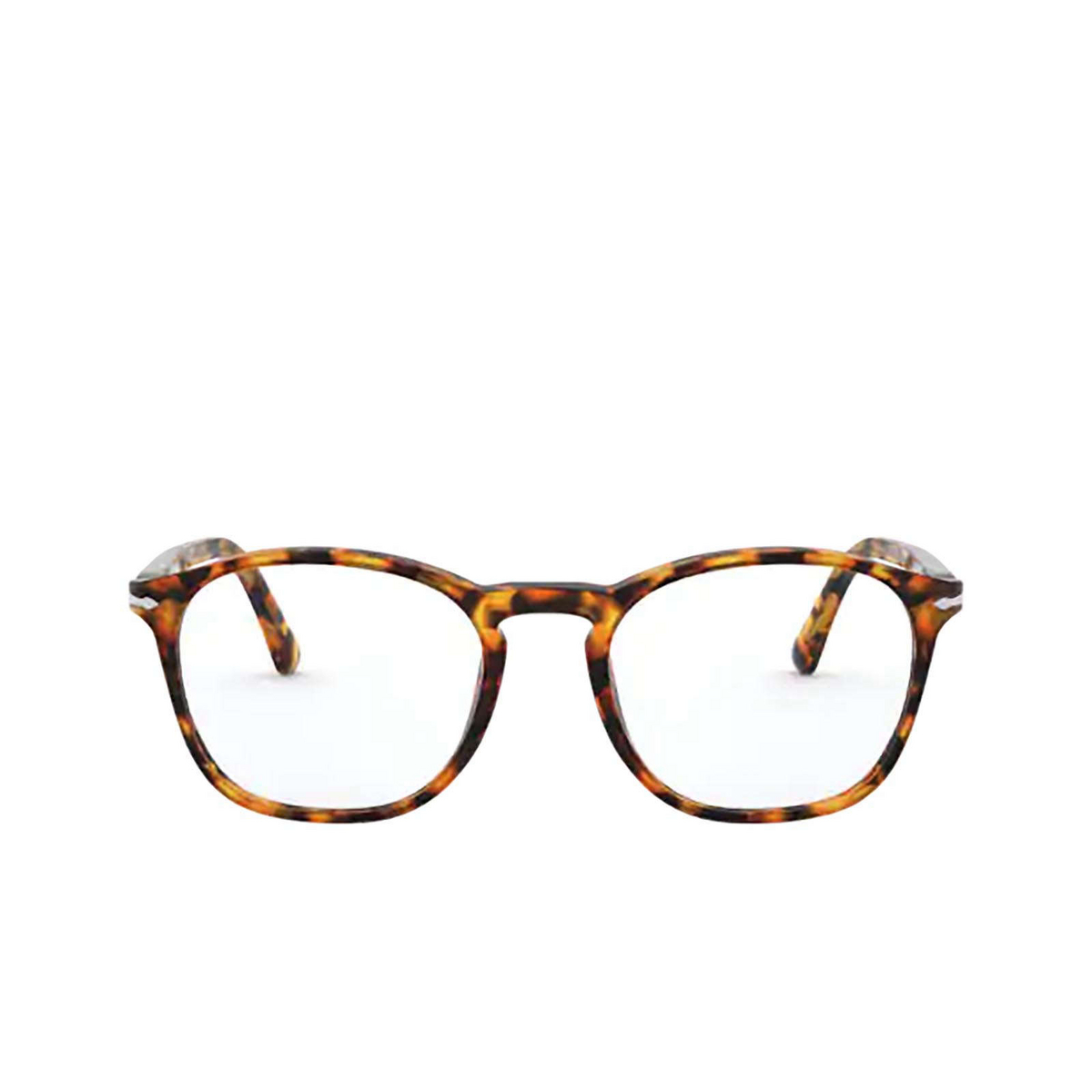 Persol® Square Eyeglasses: PO3007VM color Yellow Tortoise 71 - front view.