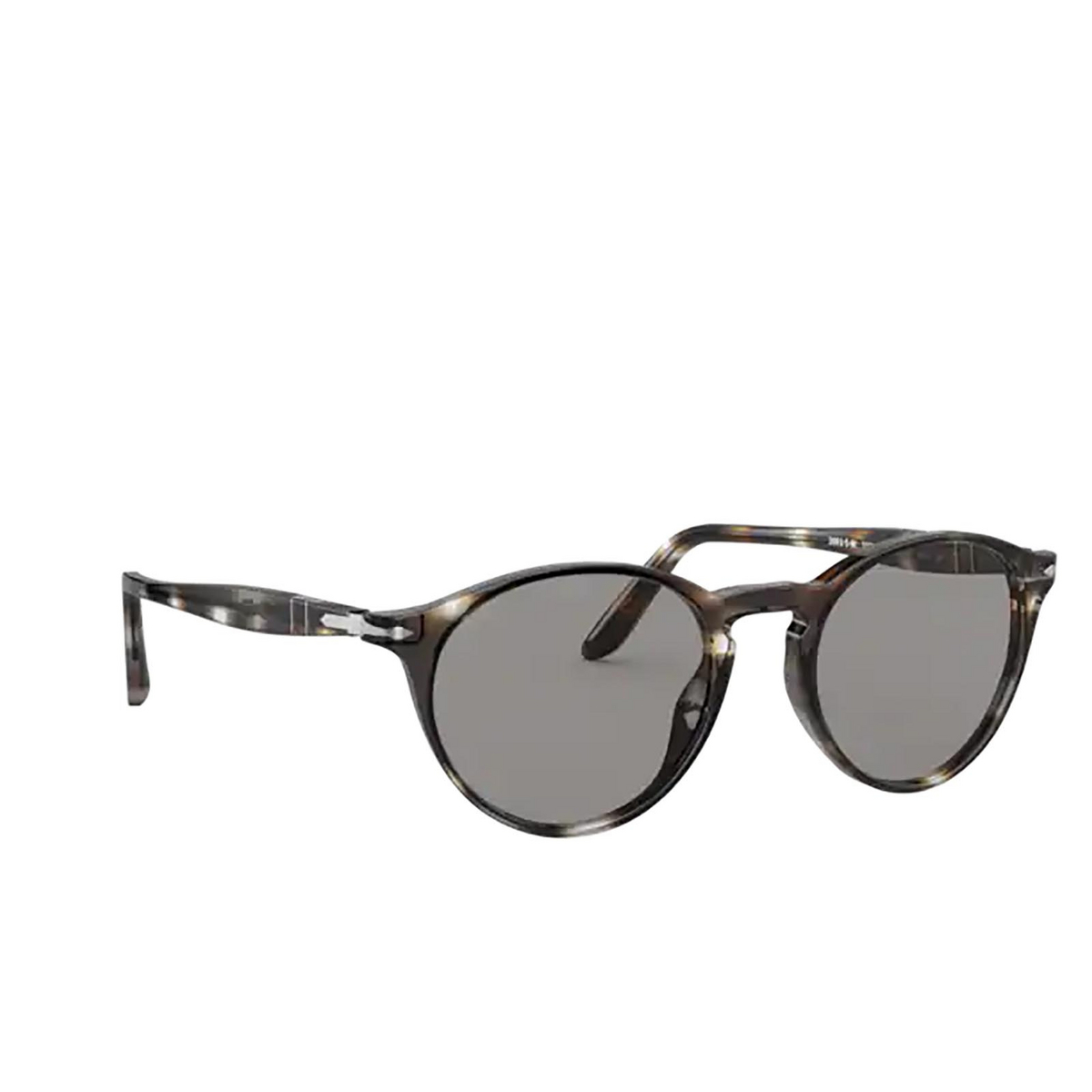 Persol PO3092SM Sunglasses 1124R5 STRIPED BROWN & SMOKE - three-quarters view