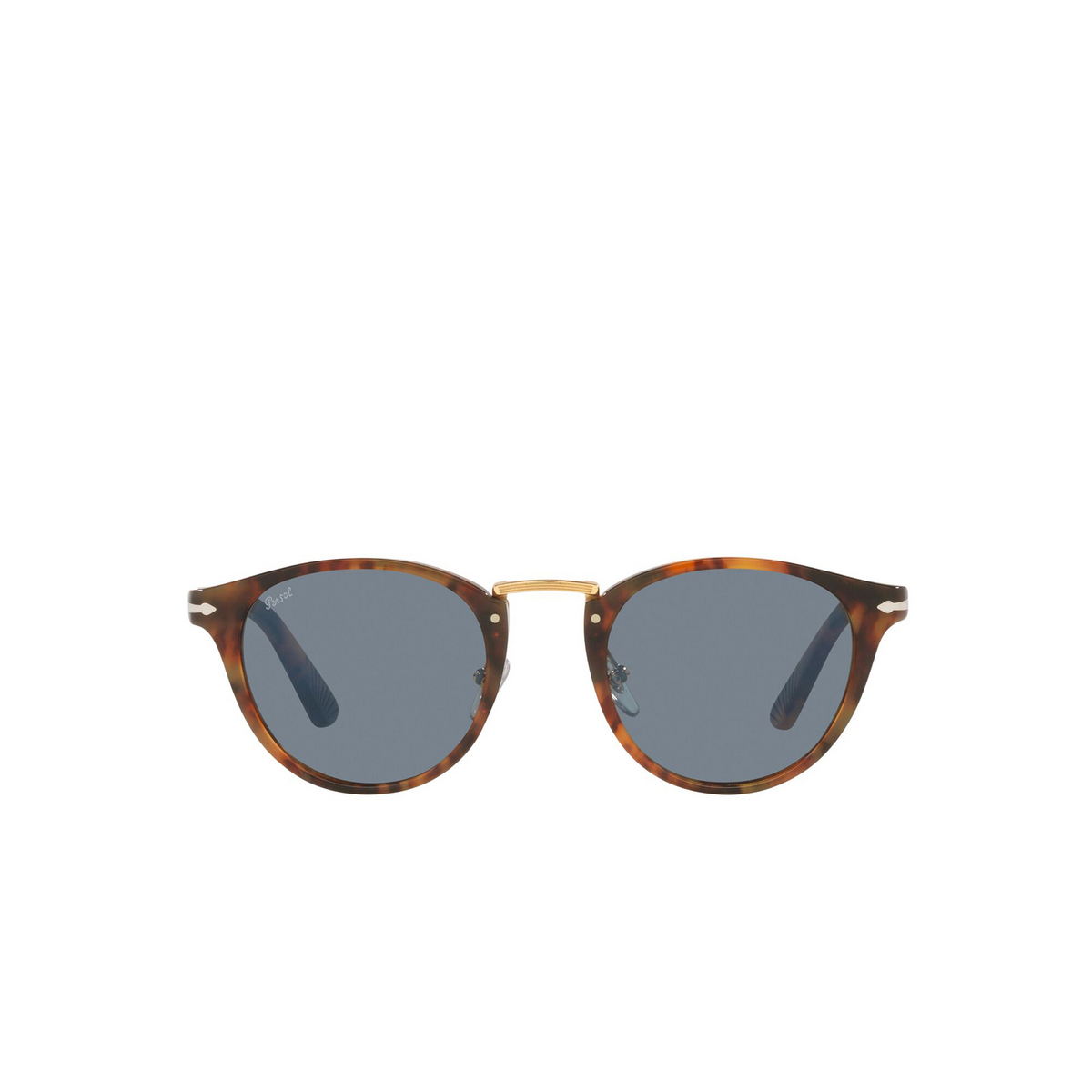 Persol® Round Sunglasses: PO3108S color Caffe 108/56 - front view.