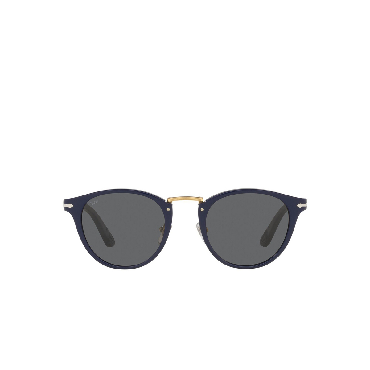 Persol® Round Sunglasses: PO3108S color Blu 1144B1 - front view.