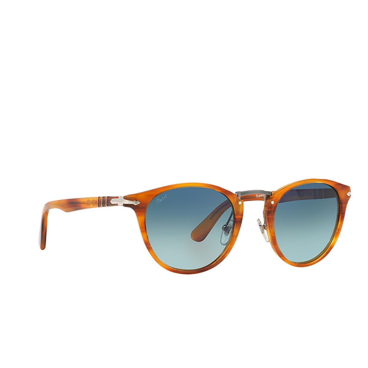 Persol PO3108S Sunglasses 960/S3 STRIPED BROWN - three-quarters view