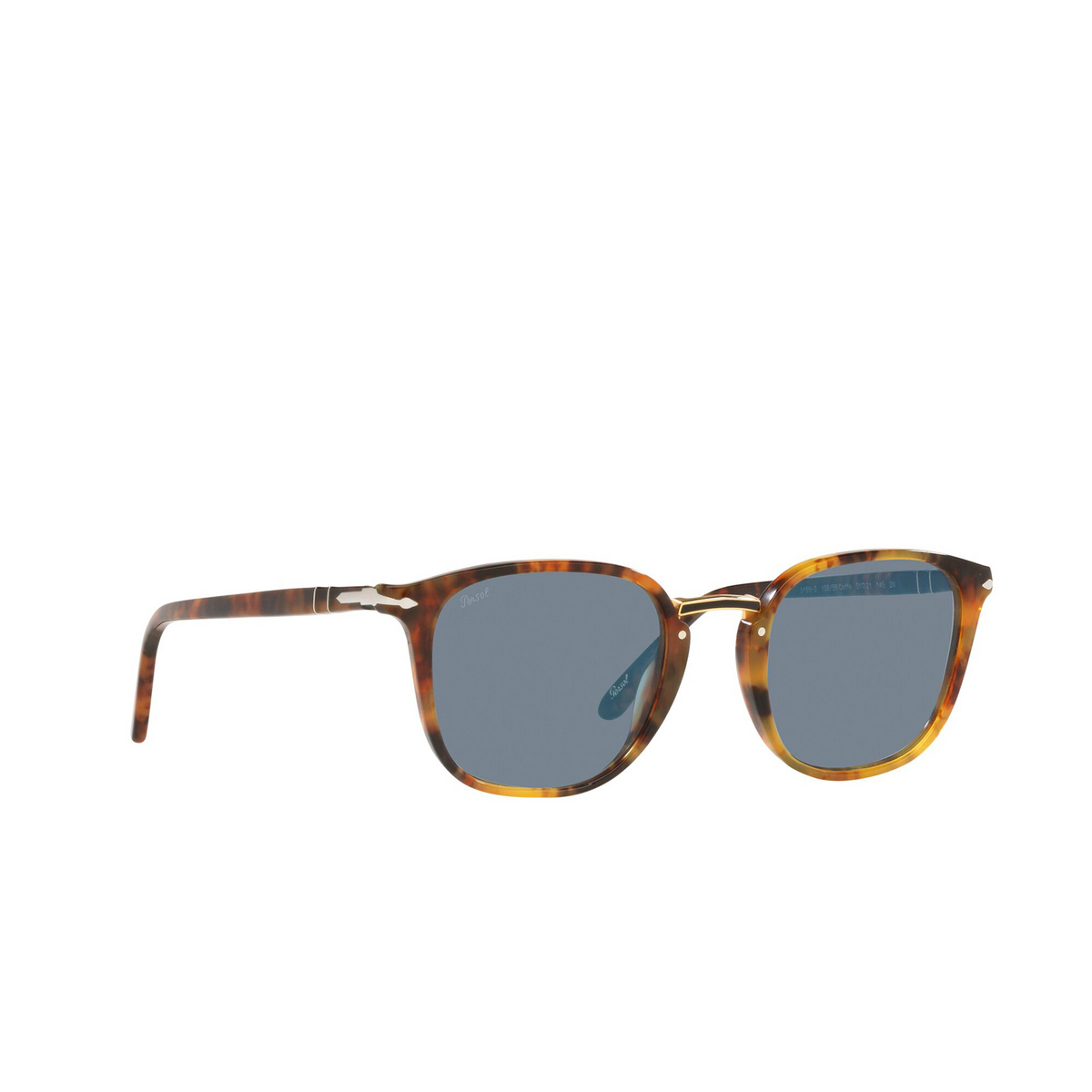 Persol® Square Sunglasses: PO3186S color Caffe 108/56 - three-quarters view.