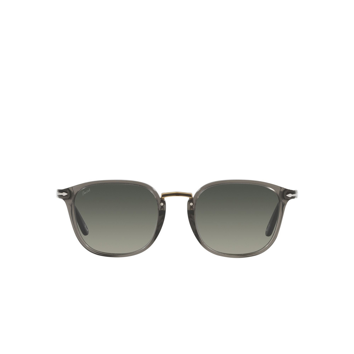 Persol® Square Sunglasses: PO3186S color Gray Taupe Transparent 110371 - front view.