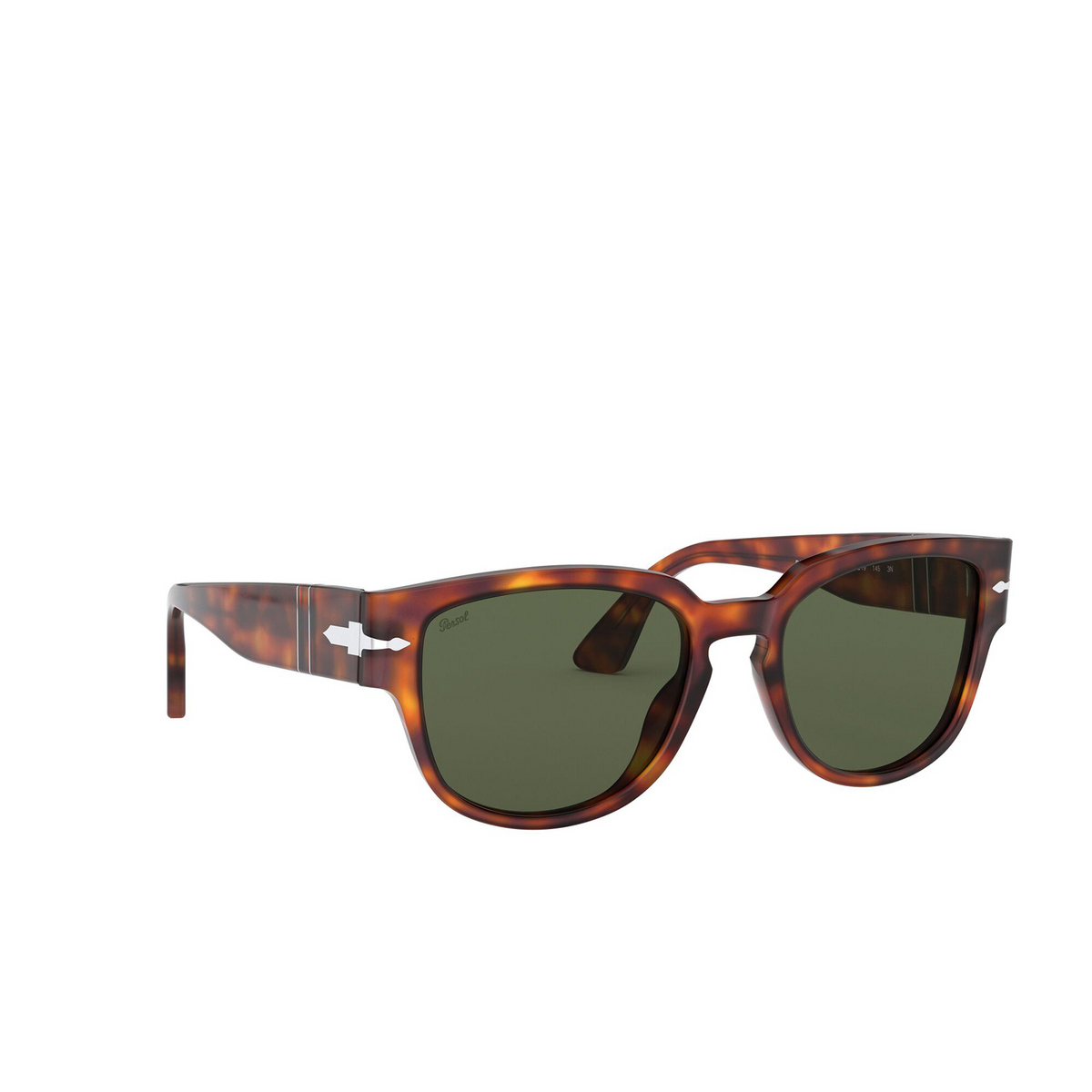Persol® Square Sunglasses: PO3231S color Havana 24/31 - three-quarters view.