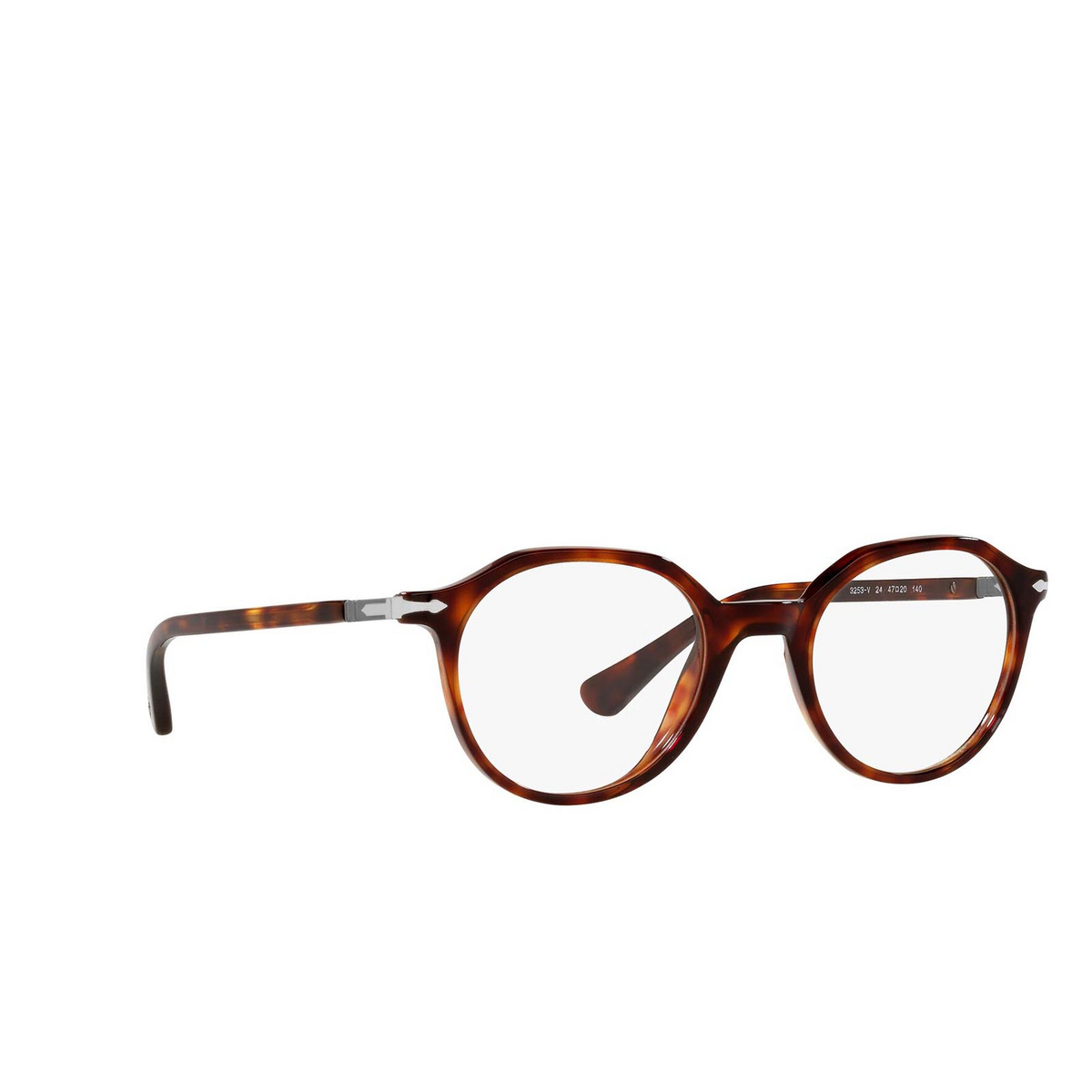 Persol® Irregular Eyeglasses: PO3253V color Havana 24 - three-quarters view.